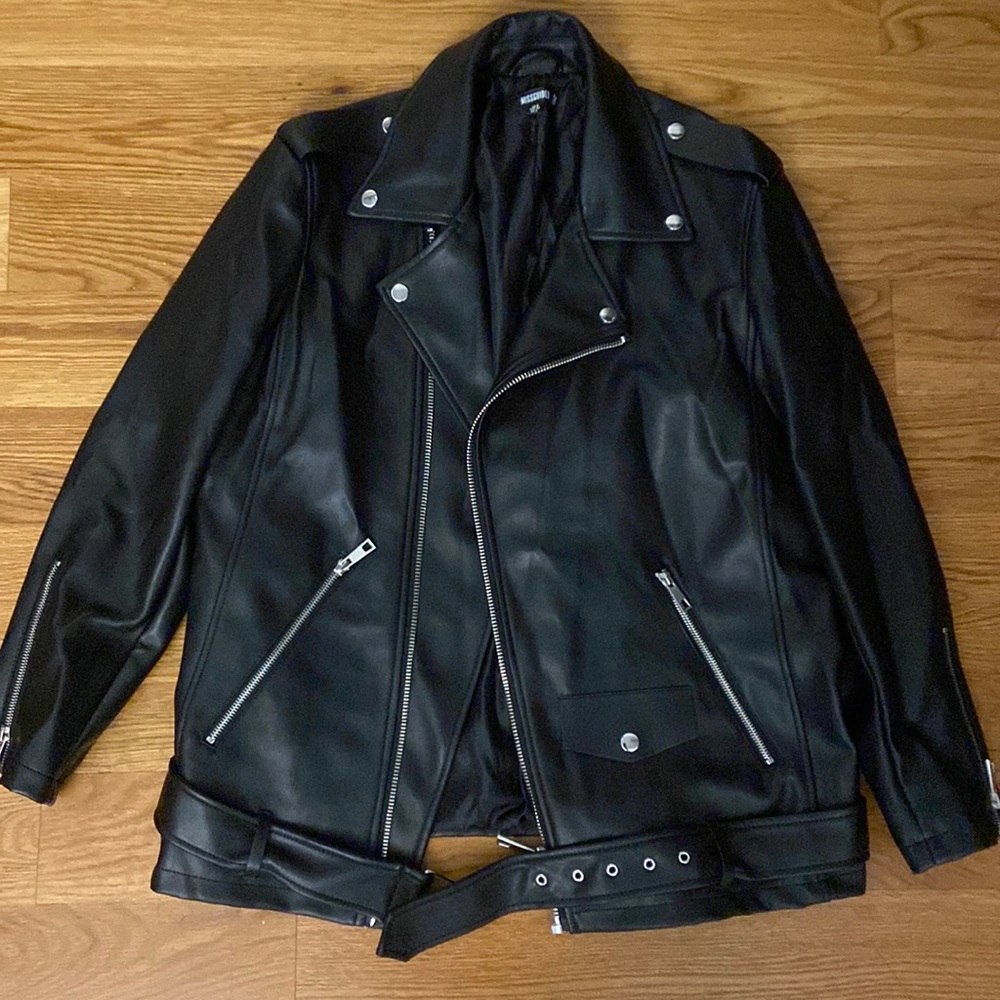 Oversized Faux Leather Jacket